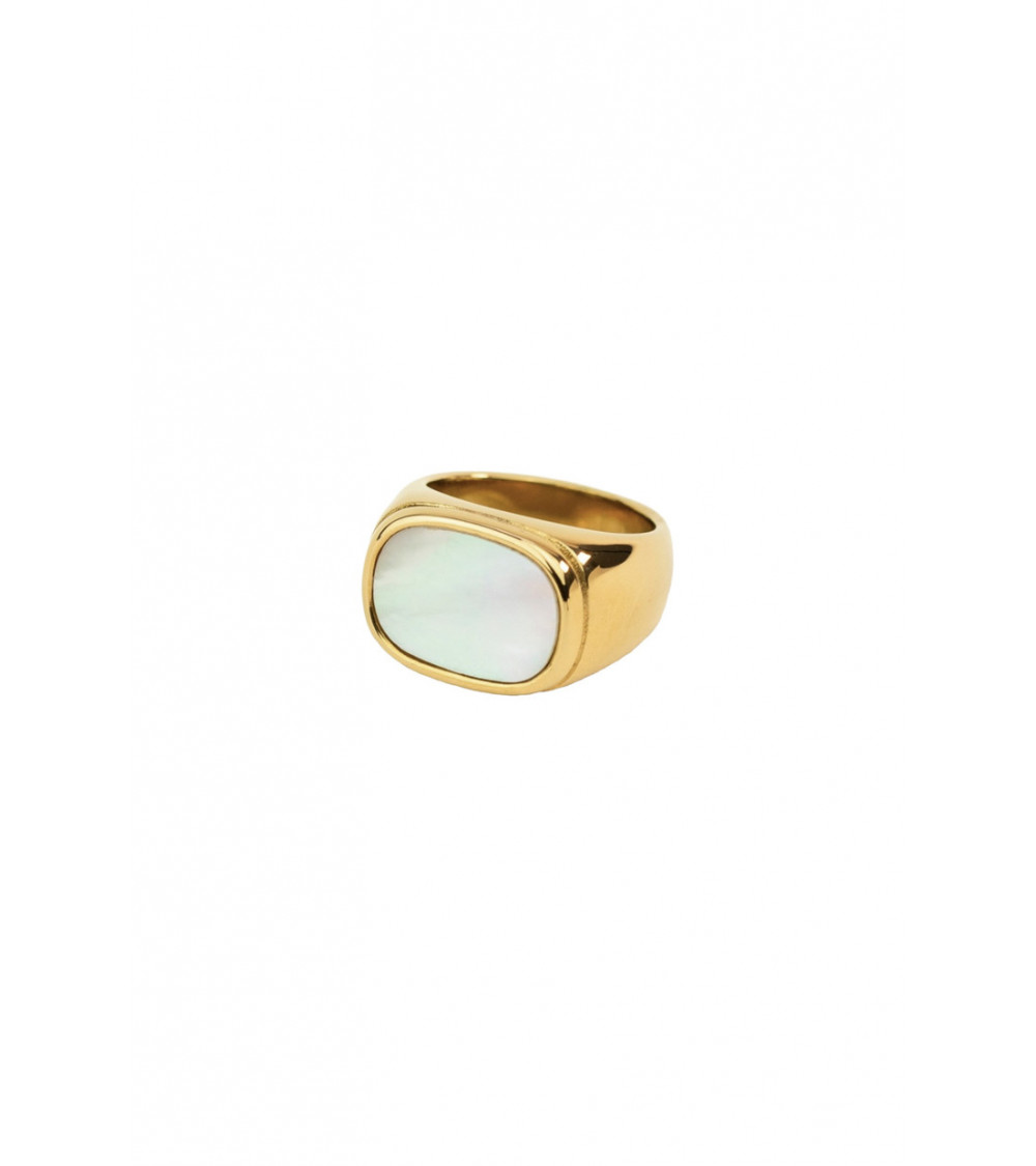 T.I.T.S. Mother of Pearl Ring Gold