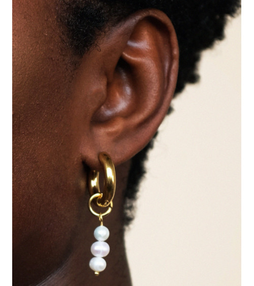 T.I.T.S. Tripple Pearl Earring Gold
