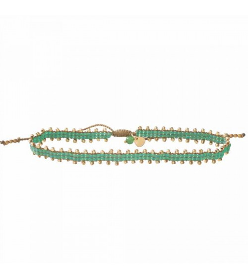 A Beautiful Story Positive Aventurine Anklet Goldplated