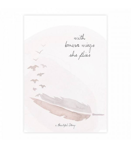 A Beautiful Story Postcard With Brave Wings She Flies