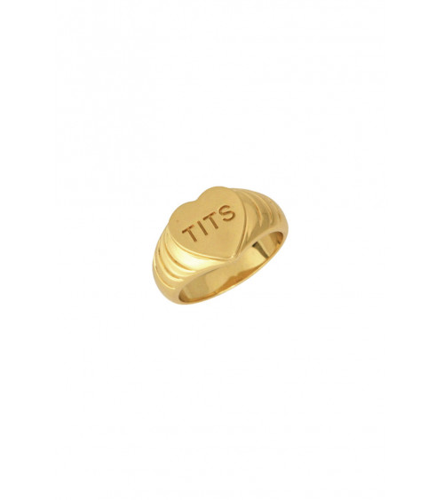 T.I.T.S. Big Heart Ring Goldplated