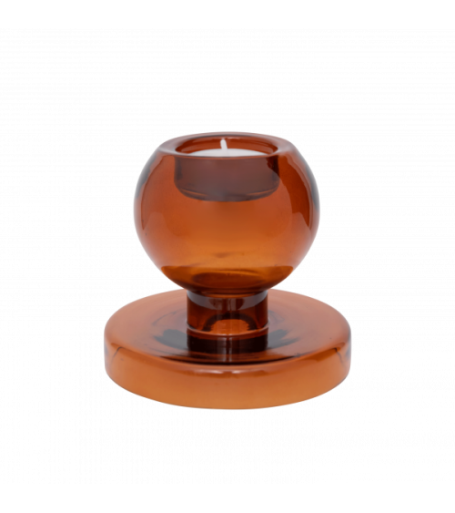 Urban Nature Culture Candle Holder Both sides recycled Glass, Apricot Orange