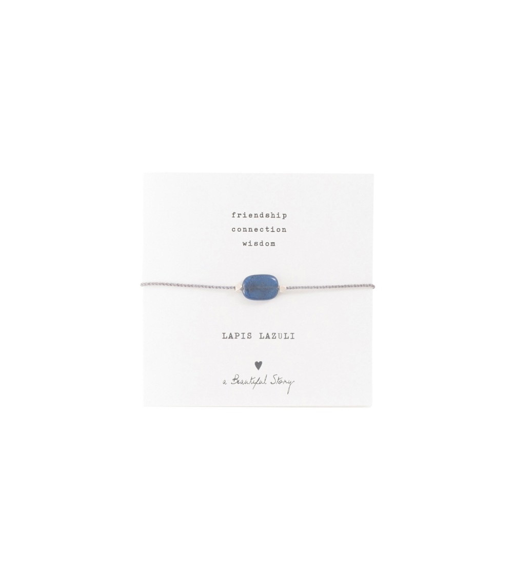 A Beautiful Story Gemstone Card Lapis Lazuli silver bracelet