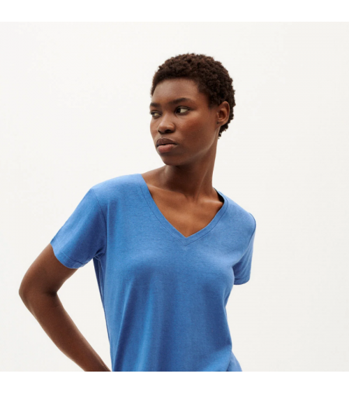 Thinking Mu Heritage Blue Hemp Clavel T-Shirt Female