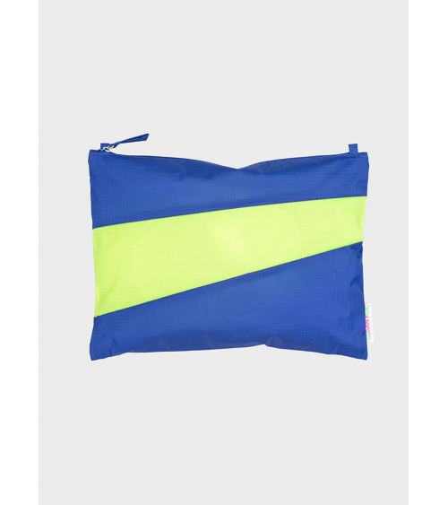 Susan Bijl Pouch Electric Blue & Fluo Yellow sustainable bag