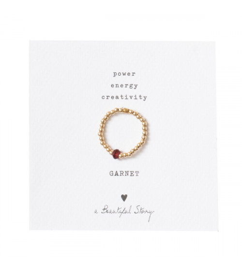 A Beautiful Story Sparkle Granaat Goud Ring