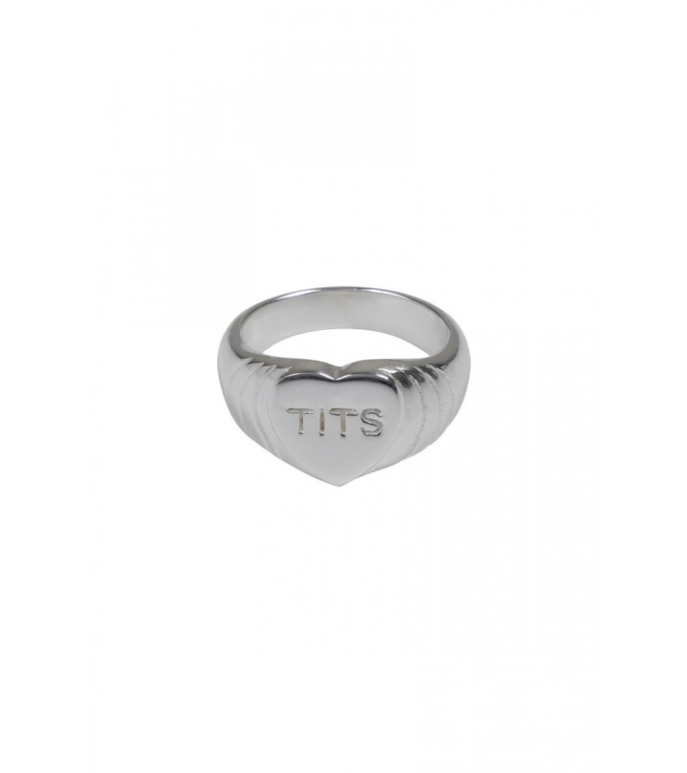 T.I.T.S. Big Heart Ring - Silver