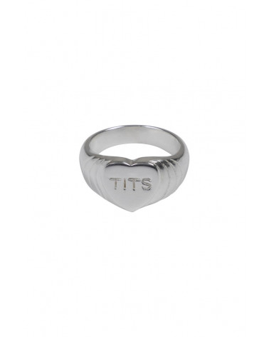 T.I.T.S. Big Heart Ring - Zilver