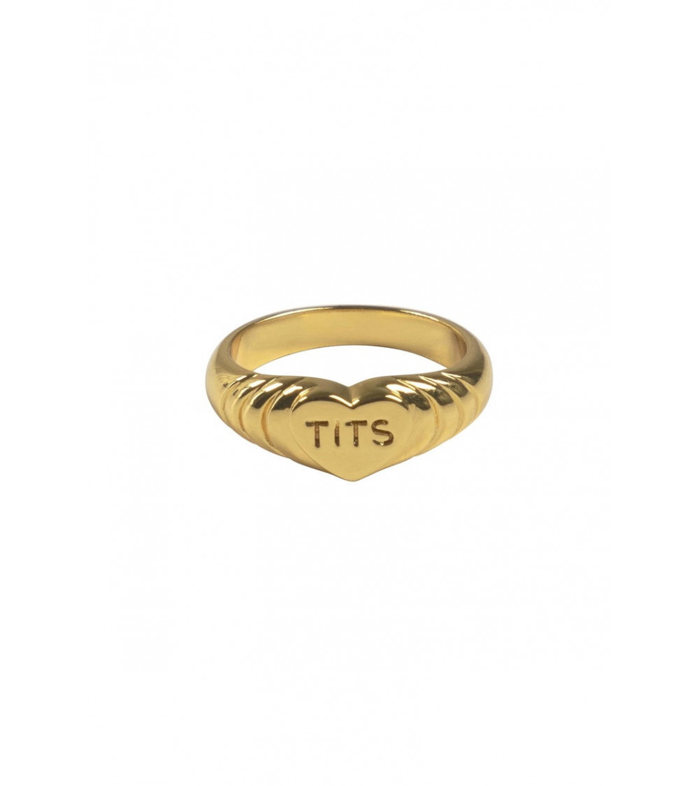 T.I.T.S. Pink Heart Ring - Goud