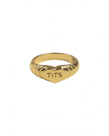 T.I.T.S. Pink Heart Ring - Goud