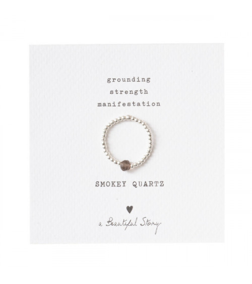 A Beautiful Story Sparkle Smokey Quartz Silver Ring