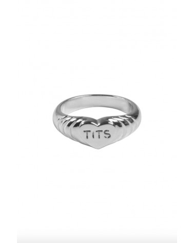 T.I.T.S. Pink Heart Ring - Zilver